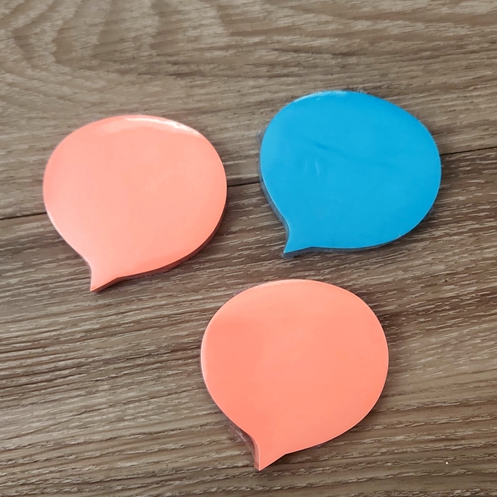 NWT Set of 3 Speech Bubble Sticky Notes | Cute Kawaii Stationery Office Supplies